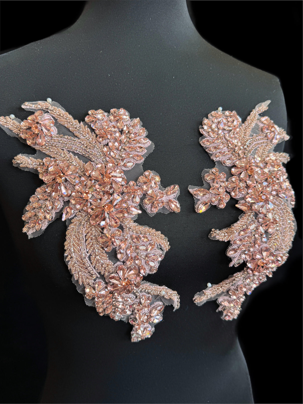 Blush Pink Rhinestone Applique