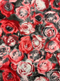 Red Roses Print Spandex Fabric - Red Roses Print, 58"/60" Width (1 Yard)
