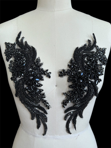 Black Rhinestones Applique