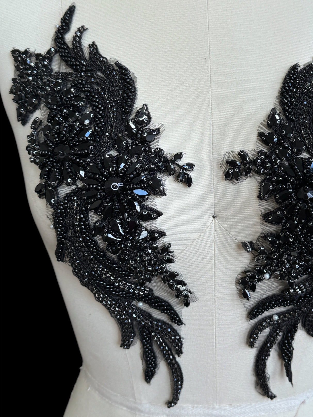 Black Rhinestones Applique