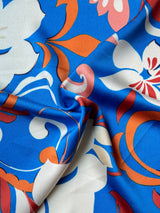 Printed Satin Blue Floral