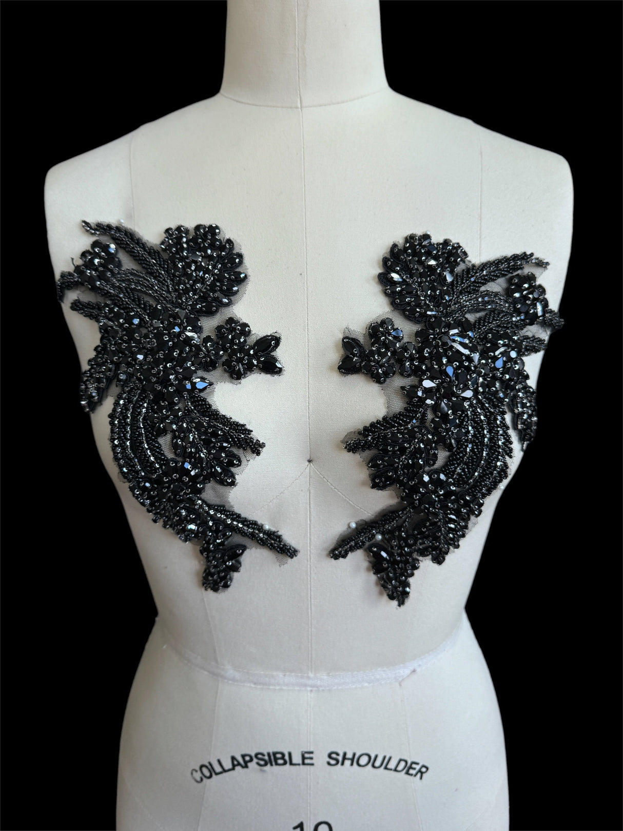 Black Rhinestones Applique