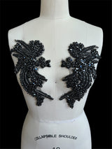 Black Rhinestones Applique