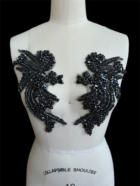 Black Rhinestones Applique