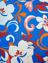 Printed Satin Blue Floral