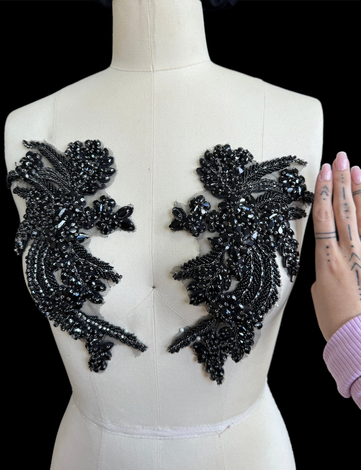 Black Rhinestones Applique