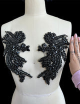 Black Rhinestones Applique
