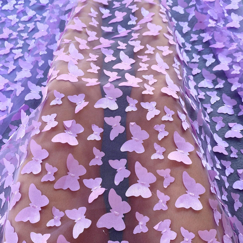 3D Lavender Butterfly Lace