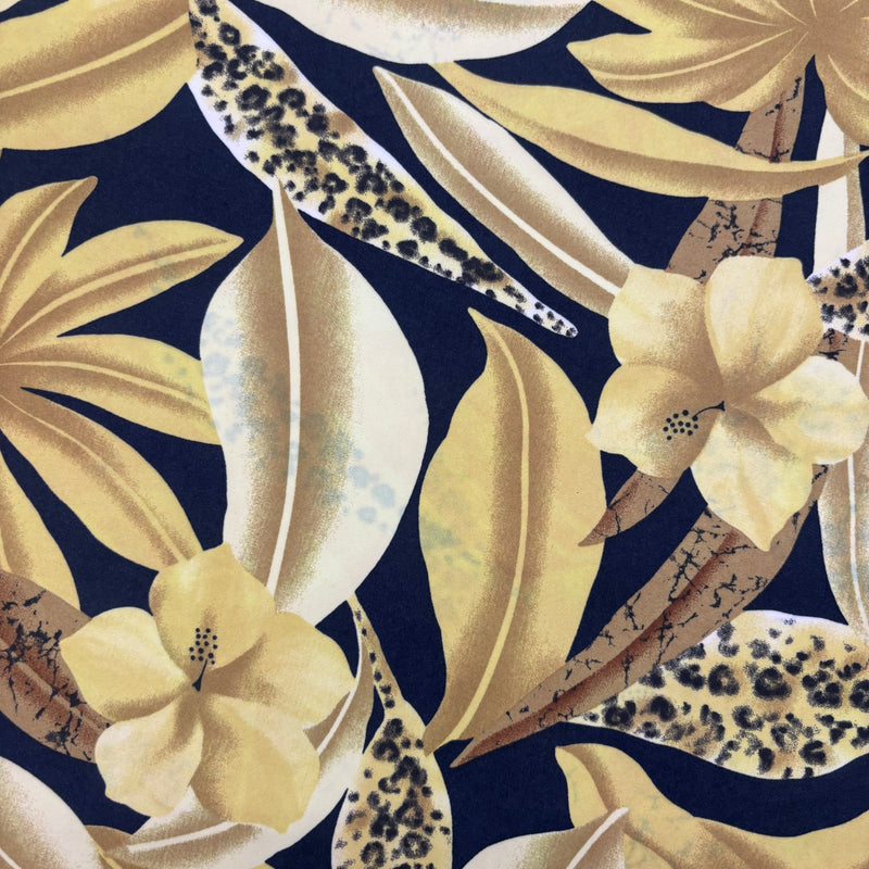 Abstract Foliage Print Polyester Spandex Fabric - Abstract Foliage Print, 58"/60" Width (1 Yard)