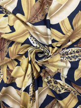 Abstract Foliage Print Polyester Spandex Fabric - Abstract Foliage Print, 58"/60" Width (1 Yard)