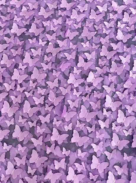 3D Lavender Butterfly Lace