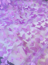 3D Lavender Butterfly Lace
