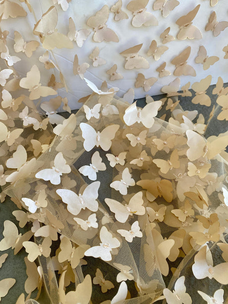 Gold 3D Butterfly Lace
