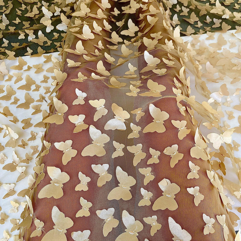 Gold 3D Butterfly Lace