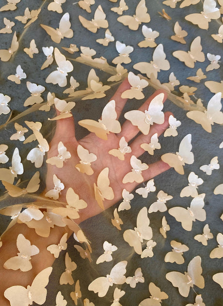 Gold 3D Butterfly Lace