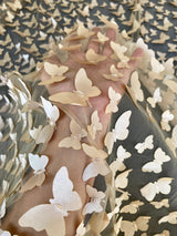 Gold 3D Butterfly Lace