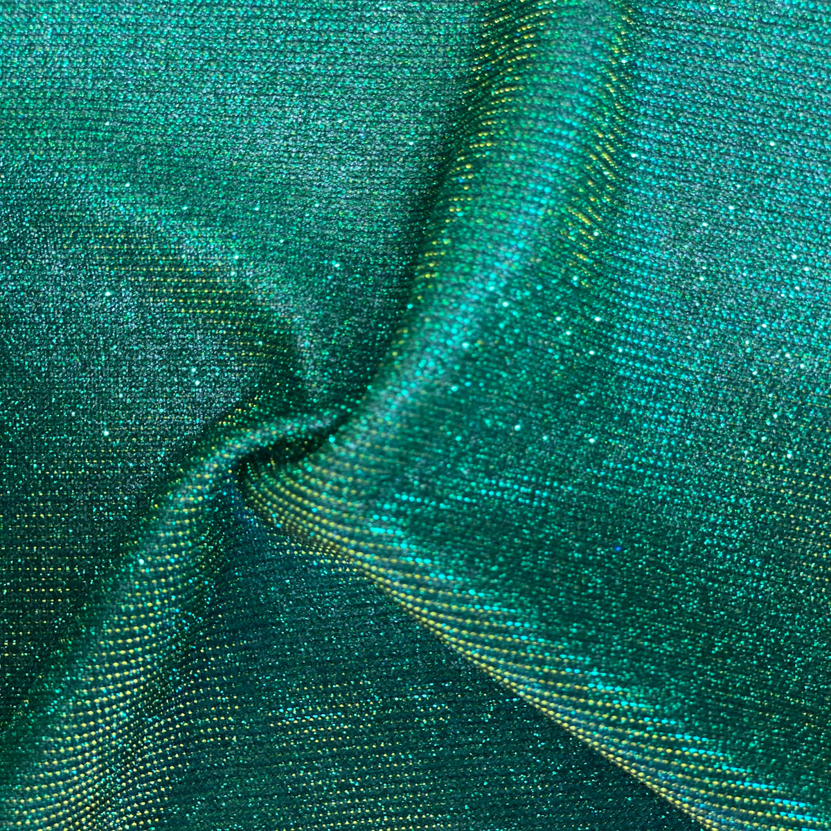 Holographic Shimmer Lurex Glitter Rayon Fabric - Holographic Glitter, 60" Width (1 Yard)