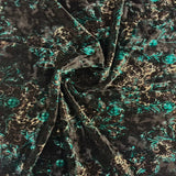 Crushed Stretch Velvet Fabric Camouflage Leopard Print