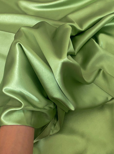 Apple Green Silky Stretch Satin