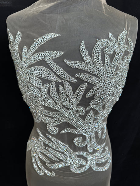 Silver Rhinestone Bodice Applique