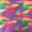 Faux Fur Fabric Pastel Rainbow Patchwork