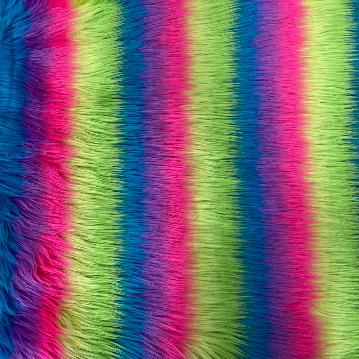 Faux Fur Fabric Striped Long Pile