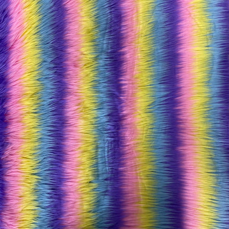 Faux Fur Fabric Striped Long Pile