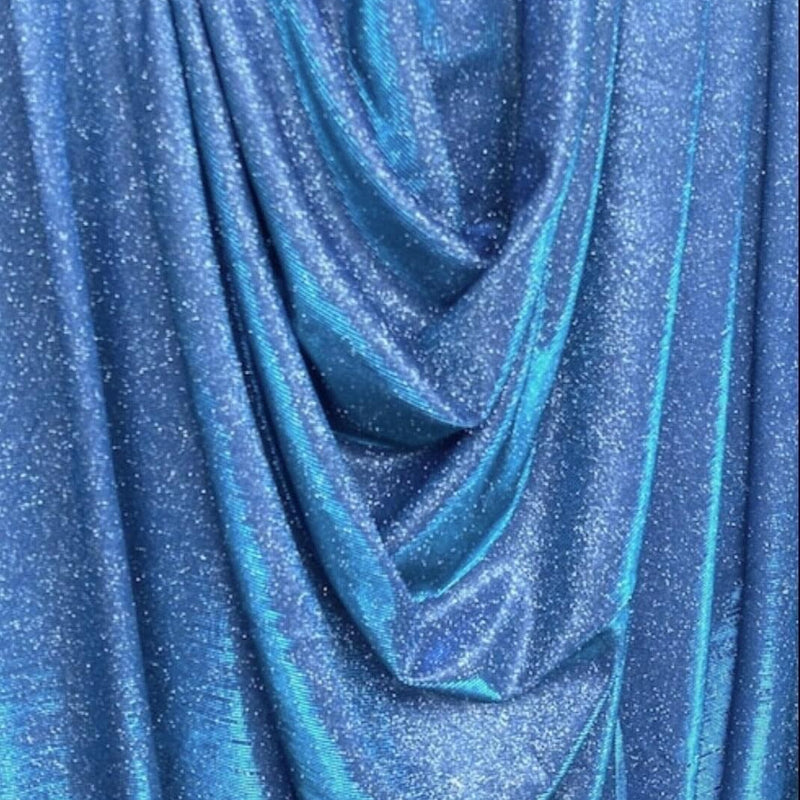 Stretch Metallic Lurex Aqua Blue