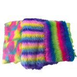 Faux Fur Fabric Striped Long Pile