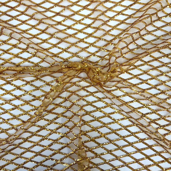 Sequins Stretch Mesh Fabric Diamond Pattern
