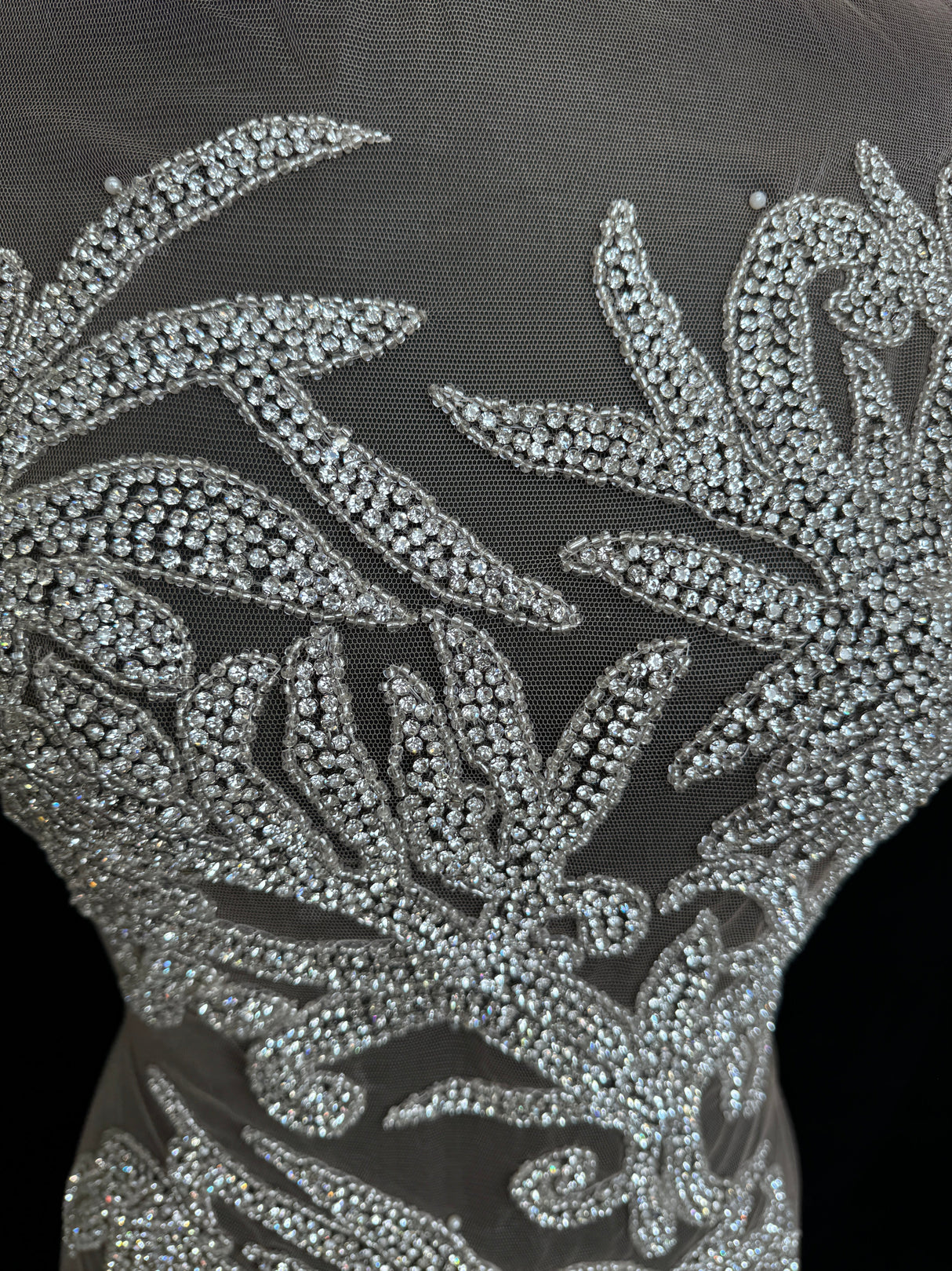 Silver Rhinestone Bodice Applique
