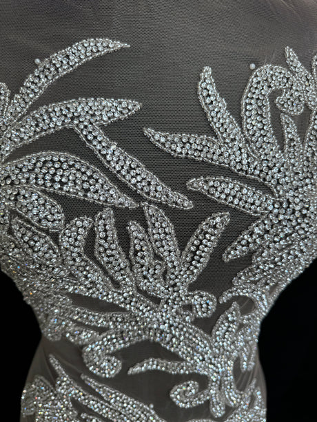 Silver Rhinestone Bodice Applique