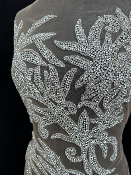 Silver Rhinestone Bodice Applique