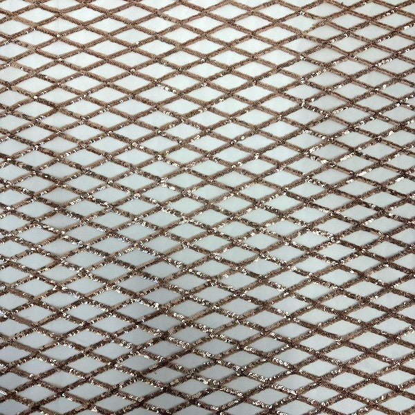 Sequins Stretch Mesh Fabric Diamond Pattern