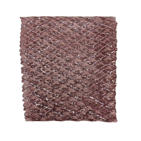 Diamond Pattern Sequins Stretch Mesh Fabric - Polyester Spandex Mesh, Diamond Pattern, 60" Mesh Width, 54" Sequins Width (1 Yard)