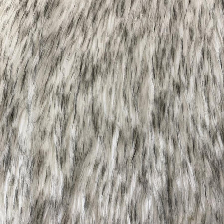 Black Frost Tipped Faux Fake Fur Husky Long Pile,