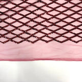 Sequins Stretch Mesh Fabric Diamond Pattern
