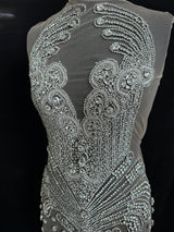 Silver Rhinestone Bodice Applique