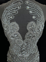 Silver Rhinestone Bodice Applique