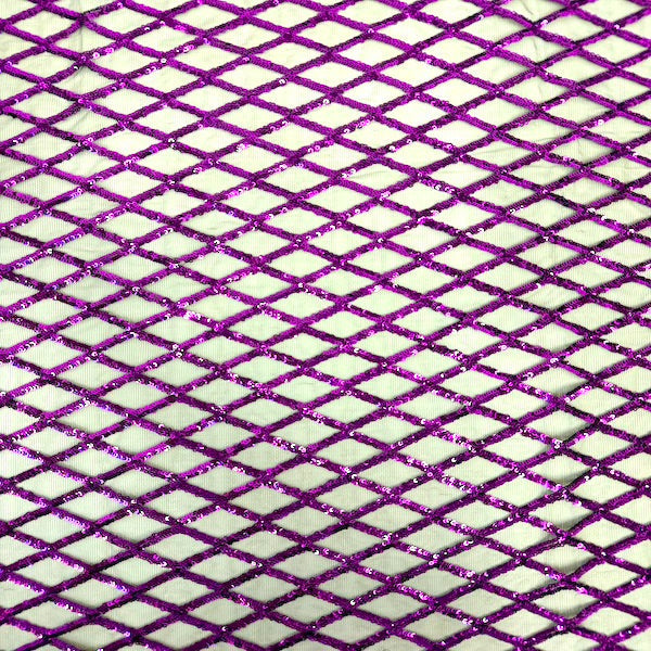 Sequins Stretch Mesh Fabric Diamond Pattern