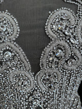 Silver Rhinestone Bodice Applique