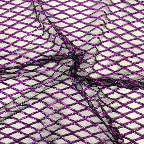 Sequins Stretch Mesh Fabric Diamond Pattern