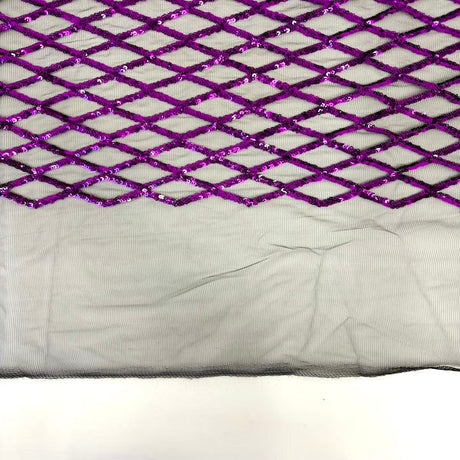 Sequins Stretch Mesh Fabric Diamond Pattern