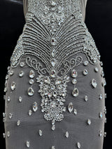 Silver Rhinestone Bodice Applique