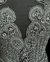 Silver Rhinestone Bodice Applique