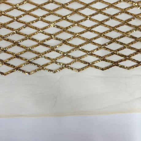 Sequins Stretch Mesh Fabric Diamond Pattern