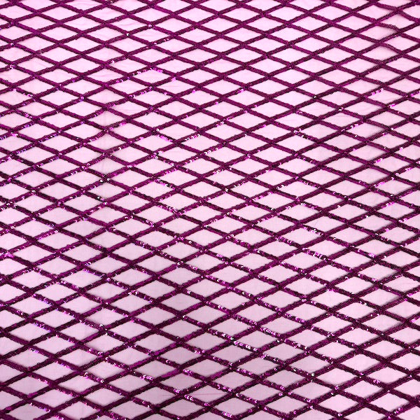 Sequins Stretch Mesh Fabric Diamond Pattern