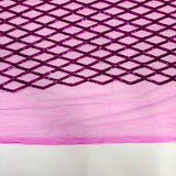 Sequins Stretch Mesh Fabric Diamond Pattern