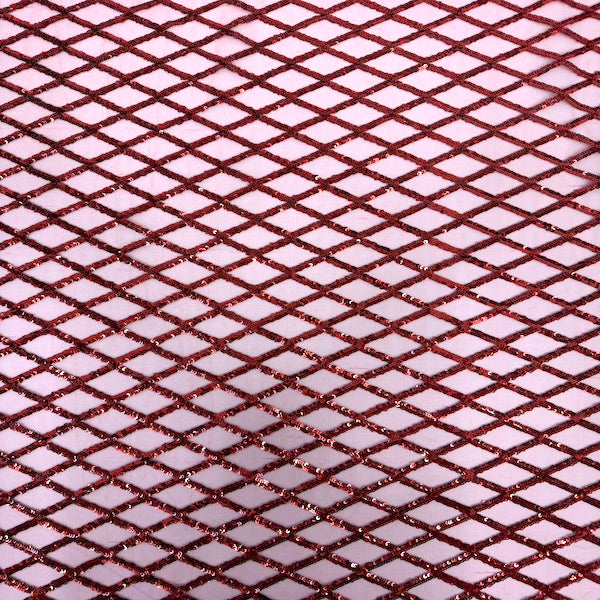 Sequins Stretch Mesh Fabric Diamond Pattern