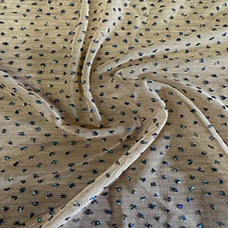 Nylon Spandex Power Mesh Caviar Glitter Fabric